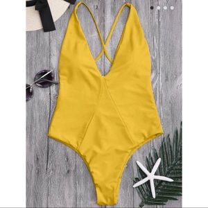Zaful yellow one piece
